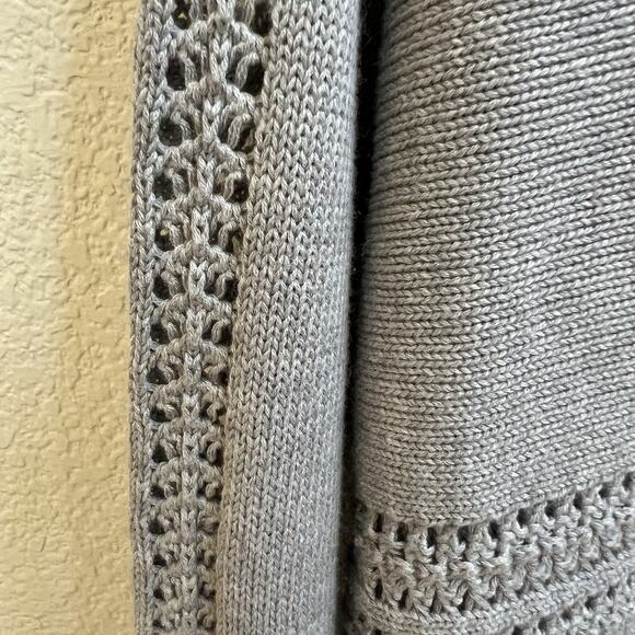 Sundance Lovely Days Silk Cotton Pointelle Knit Tunic Sweater Dress Crochet Sz L - Picture 5 of 6